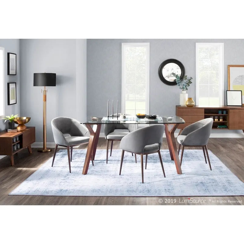 Upholstered Dining Chair with Copper Metal Legs