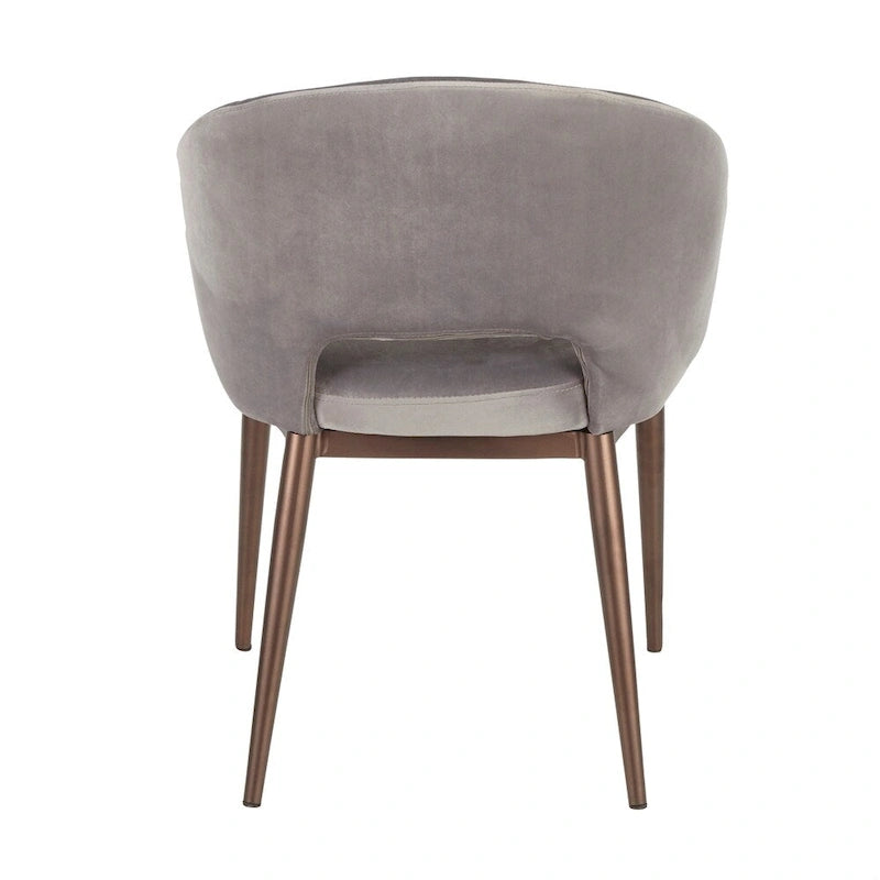 Upholstered Dining Chair with Copper Metal Legs