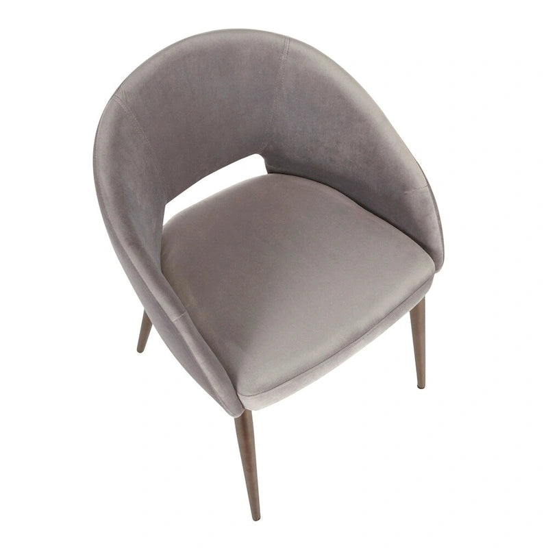 Upholstered Dining Chair with Copper Metal Legs