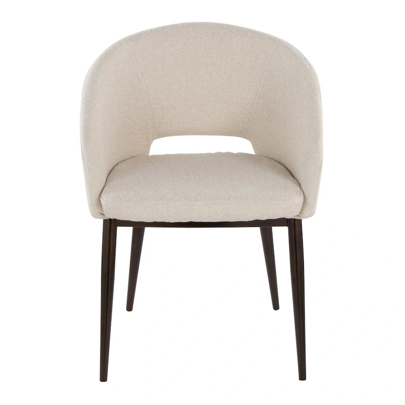 Upholstered Dining Chair with Copper Metal Legs