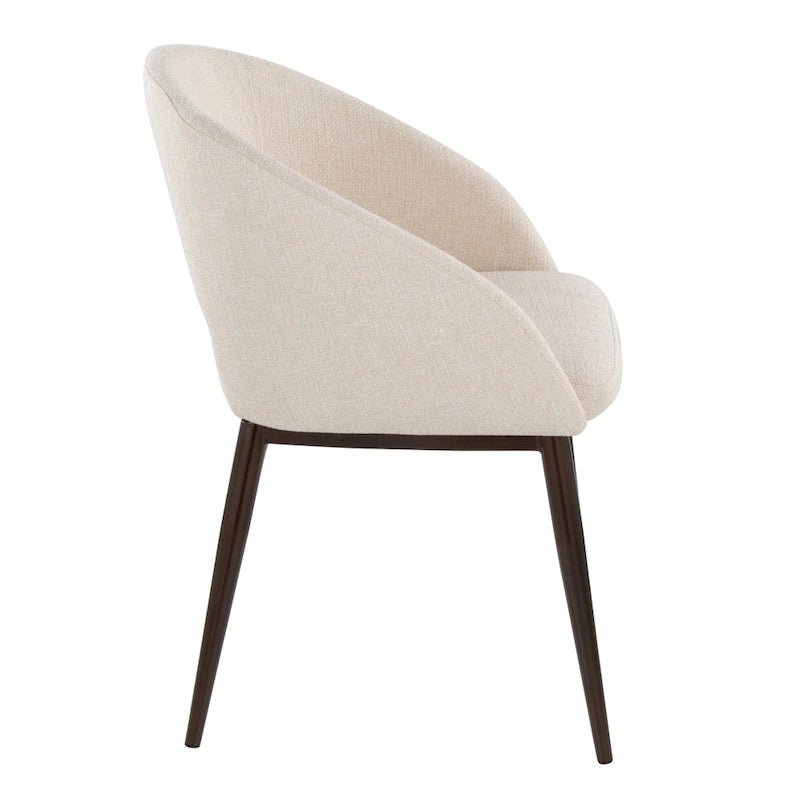Upholstered Dining Chair with Copper Metal Legs