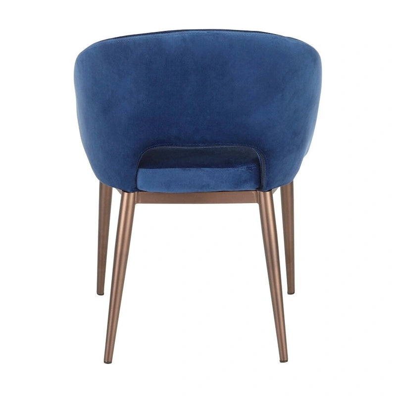 Upholstered Dining Chair with Copper Metal Legs