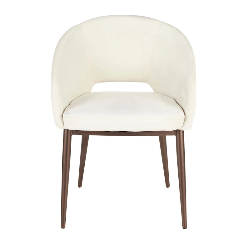 Upholstered Dining Chair with Copper Metal Legs