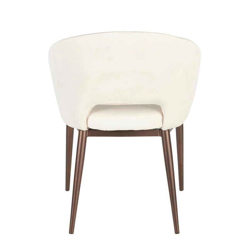Upholstered Dining Chair with Copper Metal Legs