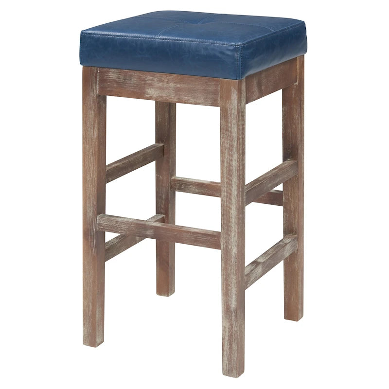 Bonded Leather Backless Counter Stool