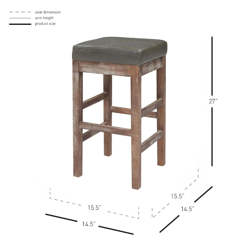 Bonded Leather Backless Counter Stool