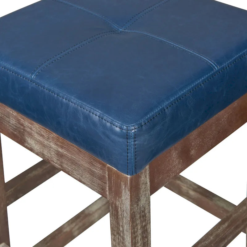 Bonded Leather Backless Counter Stool