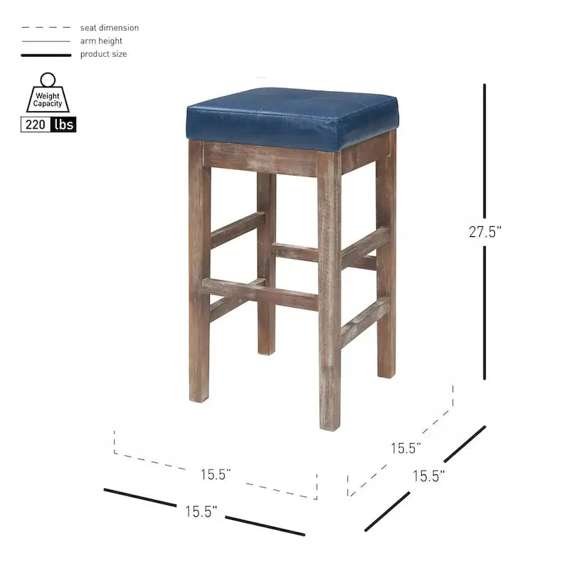 Bonded Leather Backless Counter Stool