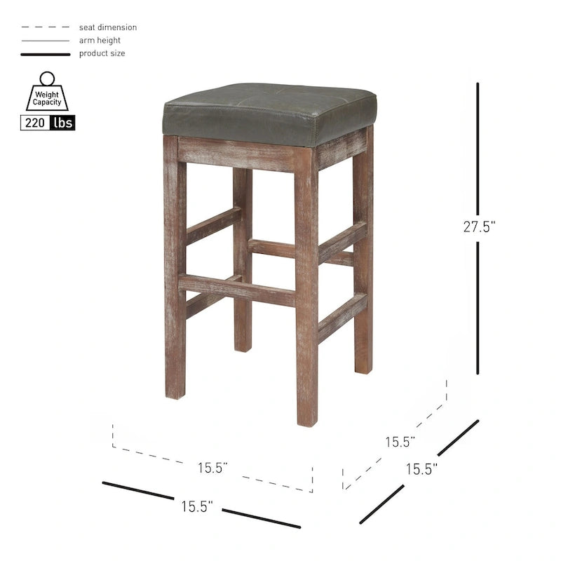 Bonded Leather Backless Counter Stool