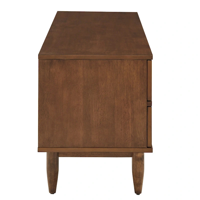 Mid-Century Wood 2-Drawer TV Stand