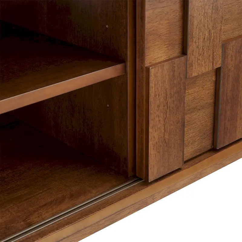Mid-Century Wood 2-Drawer TV Stand