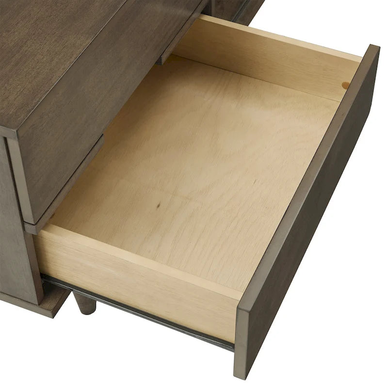 Mid-Century Wood 2-Drawer TV Stand