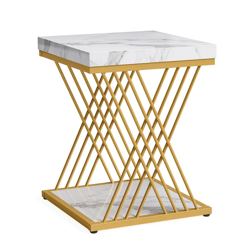 Square End Table,Mid-century Modern Bed Side Tables, Accent Table Living Room