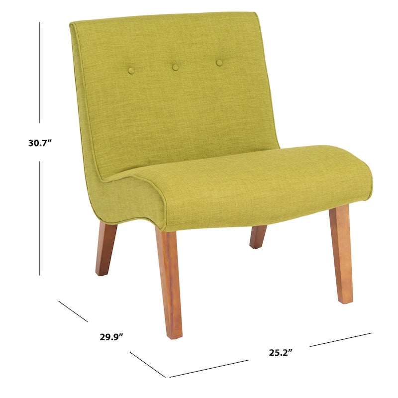 Mid-Century Forest Green Chair - 25.2 x 29.9 x 30.7 - 25Wx30Dx31H