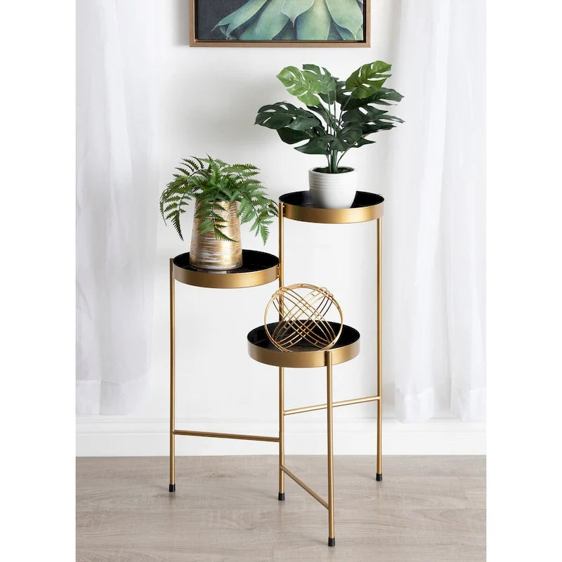 Metal 3-tier Modern Plant Stand - 16x21x30