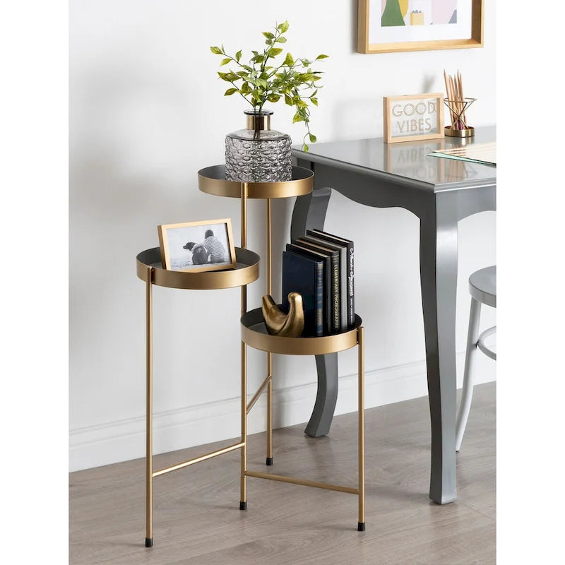 Metal 3-tier Modern Plant Stand - 16x21x30