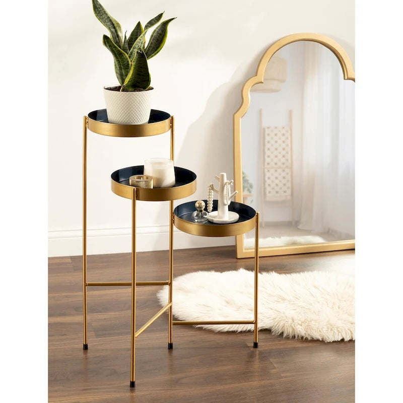 Metal 3-tier Modern Plant Stand - 16x21x30