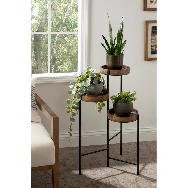 Metal 3-tier Modern Plant Stand - 16x21x30